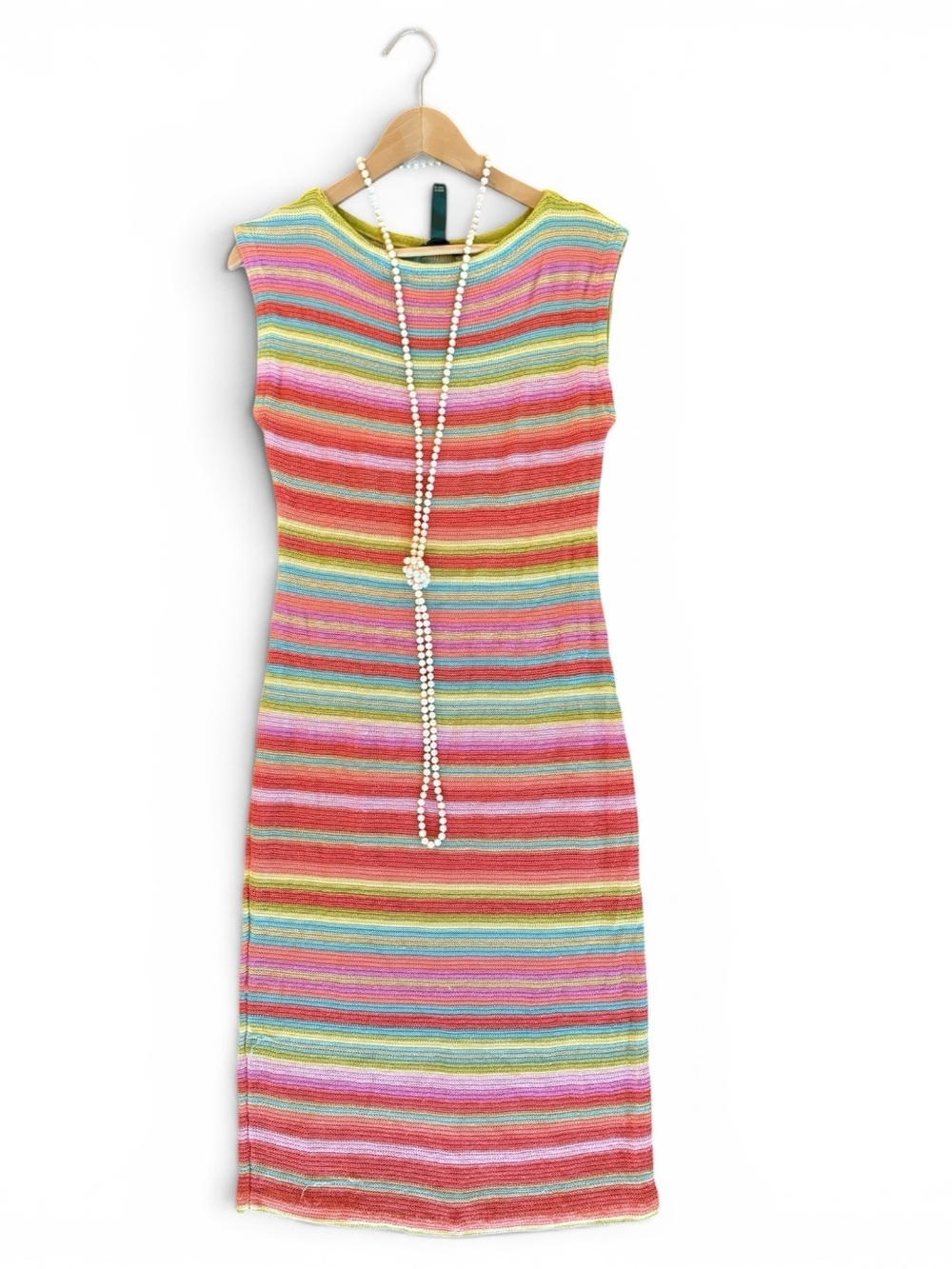 🌈 Ralph Lauren Rainbow Striped Midi Dress - Designer!